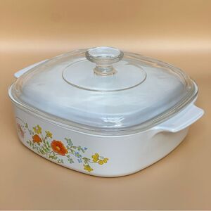 Vintage Corningware Wildflower Casserole with Lid 2QT